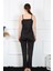 Kadın Ip Askılı Siyah Pijama Takım 4136 4