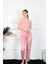 Kadın Ip Askılı Somon Pijama Takım 4136 1