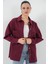 20192 Oversize Gabardin Gömlek Ceket - Bordo 1