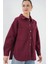 20192 Oversize Gabardin Gömlek Ceket - Bordo 3