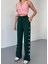 Osy Modal Yumuşak Dokulu Kumaş Nakış Işlemeli Rahat Bol Paça Eşofman Pantalon - Haki 1