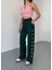 Osy Modal Yumuşak Dokulu Kumaş Nakış Işlemeli Rahat Bol Paça Eşofman Pantalon - Haki 4