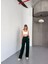Osy Modal Yumuşak Dokulu Kumaş Nakış Işlemeli Rahat Bol Paça Eşofman Pantalon - Haki 1