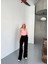 Osy Modal Yumuşak Dokulu Kumaş Nakış Işlemeli Rahat Bol Paça Eşofman Pantalon - Siyah 3