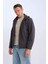 Slim Fit Dar Kesim Kapüşonlu Astarlı Fermuarlı Cepli Mevsimlik Mont D7451AX25SP 3