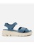 01SAH306860A620 KADIN Deri Mavi Ayarlanabilir Comfort Sandalet 1