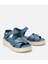 01SAH306860A620 KADIN Deri Mavi Ayarlanabilir Comfort Sandalet 2