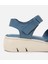 01SAH306860A620 KADIN Deri Mavi Ayarlanabilir Comfort Sandalet 4