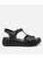01SAH306850A100 KADIN Deri Siyah Ayarlanabilir Comfort Sandalet 1