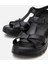 01SAH306850A100 KADIN Deri Siyah Ayarlanabilir Comfort Sandalet 3
