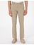 Erkek Haki Slim Fit Keten Karışımlı Çizgili Kanvas Pantolon 50301754-VR027 2