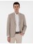 Erkek Bej Slim Fit Yün Keten Karışımlı Ceket 50302234-VR011 1