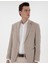 Erkek Bej Slim Fit Yün Keten Karışımlı Ceket 50302234-VR011 3