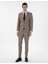 Erkek Açık Kahverengi Ex. Slim Fit Yün Keten Karışımlı Çizgili Takım Elbise 50303824-VR002 1