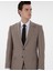 Erkek Açık Kahverengi Ex. Slim Fit Yün Keten Karışımlı Çizgili Takım Elbise 50303824-VR002 3