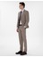 Erkek Açık Kahverengi Ex. Slim Fit Yün Keten Karışımlı Çizgili Takım Elbise 50303824-VR002 4