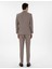 Erkek Açık Kahverengi Ex. Slim Fit Yün Keten Karışımlı Çizgili Takım Elbise 50303824-VR002 5