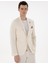 Erkek Ekru Ex. Slim Fit Keten Karışımlı Ceket 50304101-VR019 3