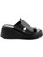 Siyah Leather Kadın Terlik K04359022303 1