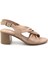Bej Leather Kadın Sandalet K05040030003 1