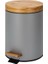 Bambu Kapaklı Metal Çöp Kovası - Hidrolik Sistemli Yavaş Kapanma Özellikli, Pedallı, Banyo ve Mutfak Için Şık ve Fonksiyonel Tasarım (Gri, 5 Litre) 1