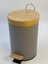Bambu Kapaklı Metal Çöp Kovası - Hidrolik Sistemli Yavaş Kapanma Özellikli, Pedallı, Banyo ve Mutfak Için Şık ve Fonksiyonel Tasarım (Gri, 5 Litre) 3