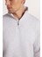 Unisex Relax Fit Rahat Kesim Pamuklu Içi Polarlı Yarım Fermuarlı Gri Dik Yaka Sweatshirt 3