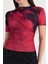 Bordo Desenli Büzgülü Sandy Bluz 12303 4