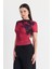 Bordo Desenli Büzgülü Sandy Bluz 12303 1
