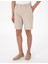 Erkek Haki Slim Fit Keten Karışımlı Çizgili Dokuma Şort 50301806-VR027 2