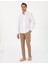 Erkek Beyaz Keten Görünümlü Slim Fit Uzun Kollu Gömlek 50307025-VR013 4
