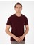 Erkek Bordo %100 Pamuk Slim Fit Bisiklet Yaka Basic Tişört 50306980-VR014 3