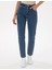 Kadın Koyu Mavi Mom High Waist Jean Pantolon 50306931-VR032 2
