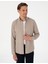 Erkek Vizon Keten Görünümlü Slim Fit Uzun Kollu Gömlek 50307025-VR052 4