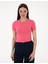 Kadın Pembe Regular Fit Crop Tişört 50306945-VR041 3