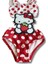 Kız Çocuk Hello Kitty Figürlü Kırmızı Beyaz Puantiyeli Fırfırlı Kol Beli Lastikli Mayokini Çocuk Mayo 2