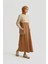 Paraşüt Kumaş Mix Örme Elbise ORTD9437 Camel 2