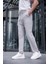 Erkek Taş Renk Likralı Kumaş Jogger Pantolon 3