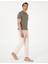 Erkek Bej Slim Fit Keten Karışımlı Çizgili Kanvas Pantolon 50301754-VR011 3
