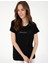 Kadın Siyah Regular Fit Tişört 50305789-VR046 3