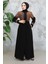 Nakış Desenli Siyah Tesettür Abaya 90313S 2