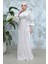 Drape Detaylı Taş Tesettür Abiye Elbise 50921TAS 2