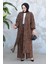Leopar Desenli Tesettür Ikili Kimono Takım 12882LP 1