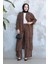 Leopar Desenli Tesettür Ikili Kimono Takım 12882LP 2