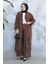 Leopar Desenli Tesettür Ikili Kimono Takım 12882LP 3