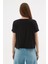 Dökümlü Viskon Crop Bluz Siyah 4