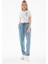Beli Bağlamalı Lastikli Tencel Denim Pantolon A.mavi 2