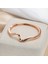 56-58MM Tarzı Gül Altın Rengi Yüksek Trendli Kadınlar Için Rose Gold Renkli Büyüleyici Jeometrik Düzensiz Dalgalı Açılı Bilezik Bilezik (Yurt Dışından) 3