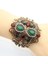 1467YEŞIL Kadınlar Için Vintage Reçine Geniş Bilezik Bileklik Türk Antik Altın Rengi Düğün Takı Hint Bileklik Joyas (Yurt Dışından) 1