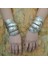 13- Retro Yeni Çingene Kare Çiçek Metal Tibet Gümüşü Retro Moda Kol Bileziği Kadınlar Için Noel Hediyesi (Yurt Dışından) 3